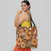 Abstrakte Bio Formen und Muster in warmer Erde Tasche