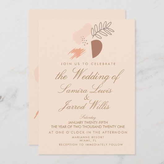 Abstrakte Bio geometrische Erdformen Einladung (Vorne/Hinten)