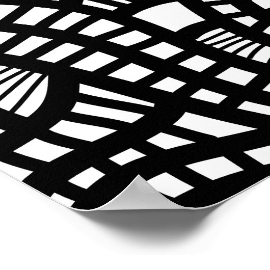 Abstrakte Bio Hand Doodle Schwarz und Weiß Poster (Ecke)