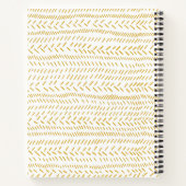 Abstrakte Bio Lines Art in Gold Personalisiert Notizblock (Rückseite)