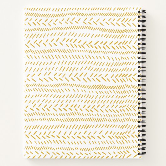 Abstrakte Bio Lines Art in Gold Personalisiert Notizblock (Rückseite)