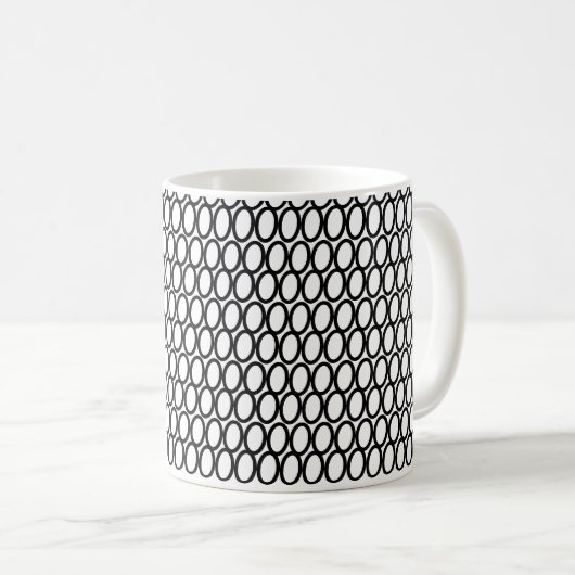 Abstrakte Black Circles Kaffeetasse (VorderseiteRechts)