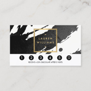 Abstrakte Black Ink Brushstrokes Loyalty Card Treuekarte