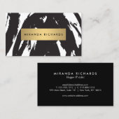 Abstrakte Black Pinselstriche Visitenkarte (Vorne/Hinten)