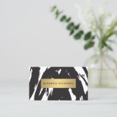 Abstrakte Black Pinselstriche Visitenkarte (Stehend Vorderseite)