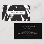 Abstrakte Black Pinselstriche Visitenkarte (Vorne/Hinten)