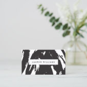 Abstrakte Black Pinselstriche Visitenkarte (Stehend Vorderseite)