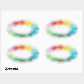 Abstrakte Blankenvorlage individuell, modern farbi Ovaler Aufkleber (Blatt)