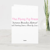 Abstrakte Blankokarte für Herbstzweige Karte (Rückseite)