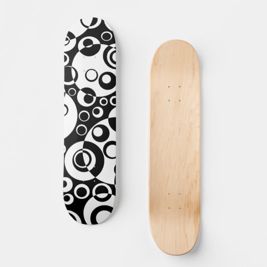 Abstrakte Blasen 02 - B/W Skateboard (Vorderseite)