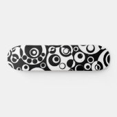 Abstrakte Blasen 03 - B/W - Retro Skateboard (Horizontal)