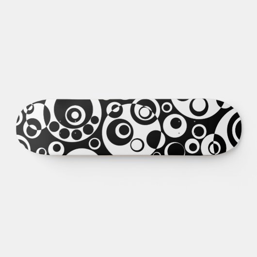 Abstrakte Blasen 03 - B/W - Retro Skateboard (Horizontal)