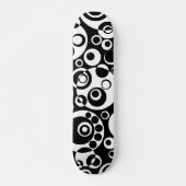 Abstrakte Blasen 03 - B/W - Retro Skateboard (Vorne)