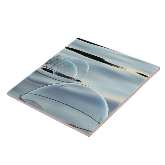 abstrakte Blasen auf der Wasser-Keramikfliese Fliese (Seite)