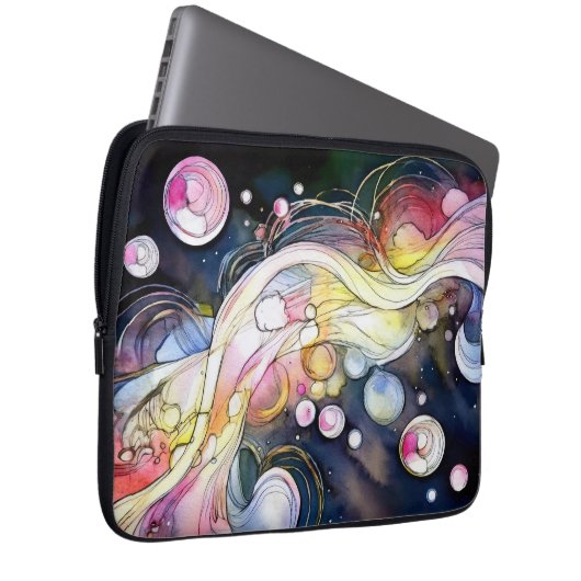 Abstrakte Blasen Laptopschutzhülle (Vorne Rechts)