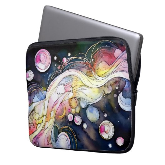 Abstrakte Blasen Laptopschutzhülle (Vorderseite Links)