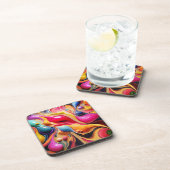 Abstrakte Blasen miteinander verbinden Getränkeuntersetzer (Rechte Seite)