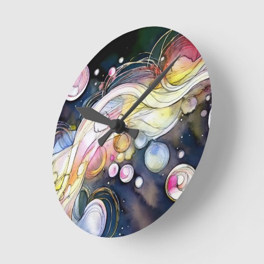 Abstrakte Blasen Runde Wanduhr (Winkel)