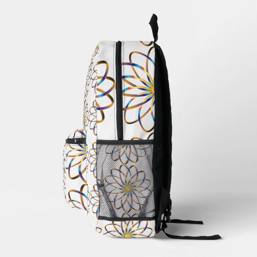 abstrakte blasse Blume Bedruckter Rucksack (Rechts)