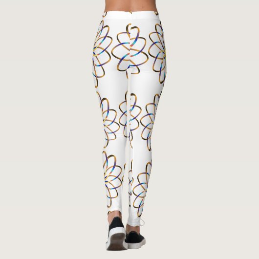abstrakte blasse Blume Leggings (Rückseite)