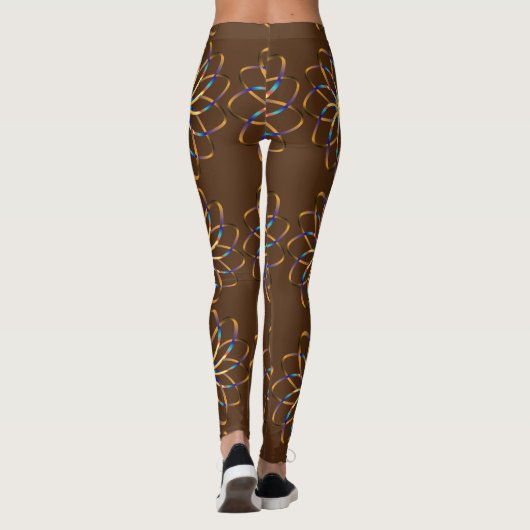 abstrakte blasse Blume Leggings (Rückseite)