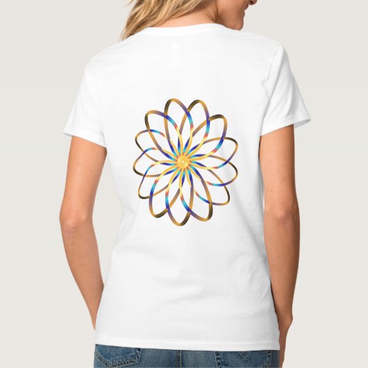 abstrakte blasse Blume T-Shirt (Rückseite)