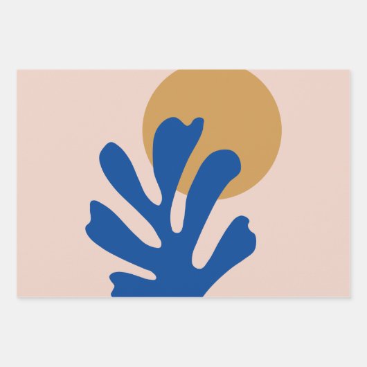 Abstrakte Blätter Blau Moderne Formen Schnitt Outs (Vorderseite 2)