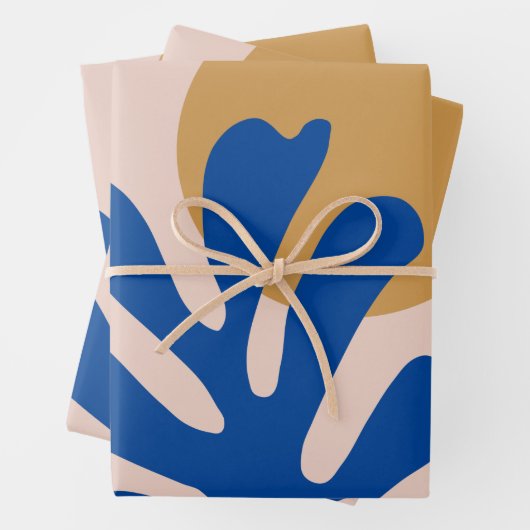 Abstrakte Blätter Blau Moderne Formen Schnitt Outs (Beispiel)