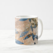 Abstrakte Blätter - blau und neutral Kaffeetasse (VorderseiteRechts)