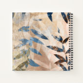 Abstrakte Blätter - blau und neutral Notizblock (Rückseite)