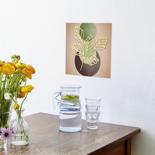 Abstrakte Blätter Botanik Foliendrucke (Ablage(Küche))