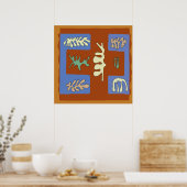 Abstrakte Blätter Braunfeld Poster (Küche)