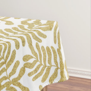 Abstrakte Blätter des Gold Glitzer Tischdecke