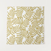 Abstrakte Blätter des Gold Glitzer Wandteppich (Vorderseite)