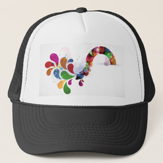 Abstrakte Blätter Design Truckerkappe (Vorderseite)