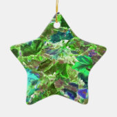 Abstrakte Blätter Foliage Green Keramikornament (Vorne)