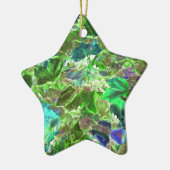 Abstrakte Blätter Foliage Green Keramikornament (Links)