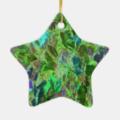 Abstrakte Blätter Foliage Green Keramikornament (Hinten)