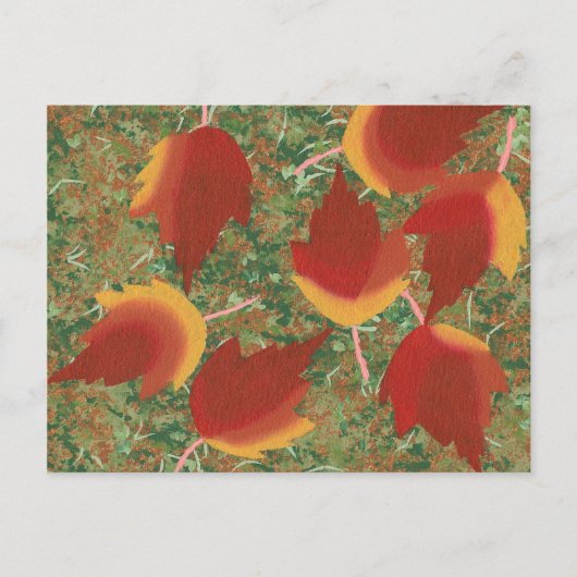 Abstrakte Blätter für Herbstmaple auf Bodenpostkar Postkarte (Vorderseite)