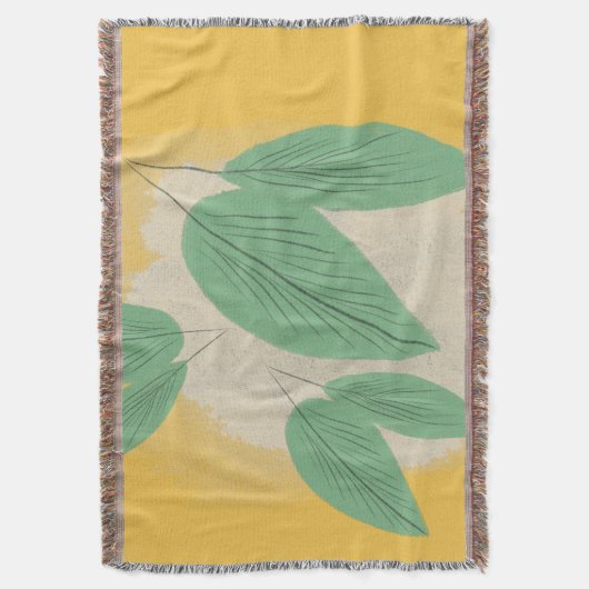 Abstrakte Blätter Grüngelbe Illustration Decke (Vorderseite Vertikal)