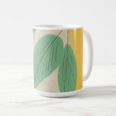 Abstrakte Blätter Grüngelbe Illustration Kaffeetasse (VorderseiteRechts)