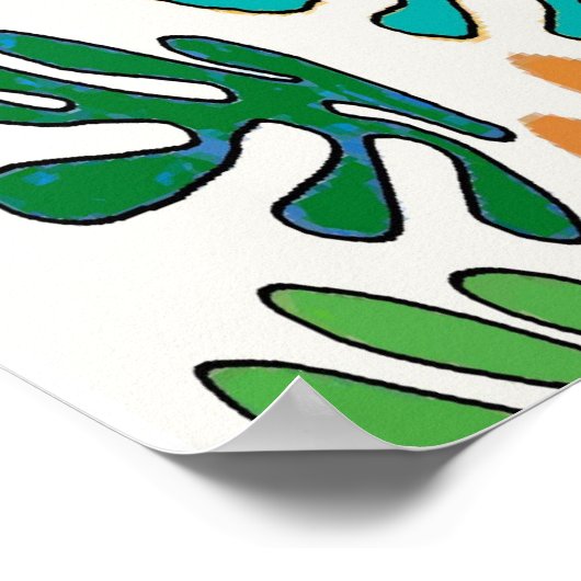 Abstrakte Blätter (Herz) Poster (Ecke)