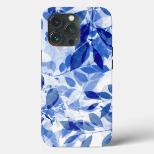 Abstrakte Blätter in Blau und Weiß Case-Mate iPhone Hülle