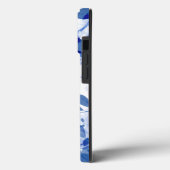 Abstrakte Blätter in Blau und Weiß Case-Mate iPhone Hülle (Rückseite / Links)