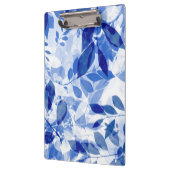 Abstrakte Blätter in Blau und Weiß Klemmbrett (Links)