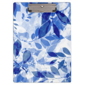 Abstrakte Blätter in Blau und Weiß Klemmbrett (Vorderseite)