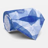 Abstrakte Blätter in Blau und Weiß Krawatte (Gerollt)