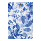 Abstrakte Blätter in Blau und Weiß Mini Klemmbrett (Rückseite)