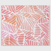 Abstrakte Blätter in Rosa und Pfirsichfarben Geschenkpapier (Flach)