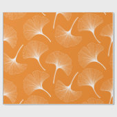 Abstrakte Blätter in Weiß und Orange Geschenkpapier (Flach)